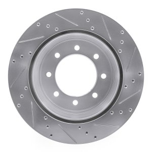 Ford F-250 Brake Rotor (1) - Rear Left - R1 Concepts - Drilled & Slotted - Silver - `11-`22